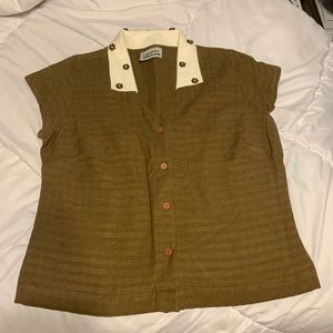 Vintage Button Down Shirt w/ Flowers